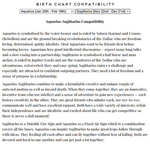 Birth Chart Compatibility | Astrology Plugin For WordPress Free
